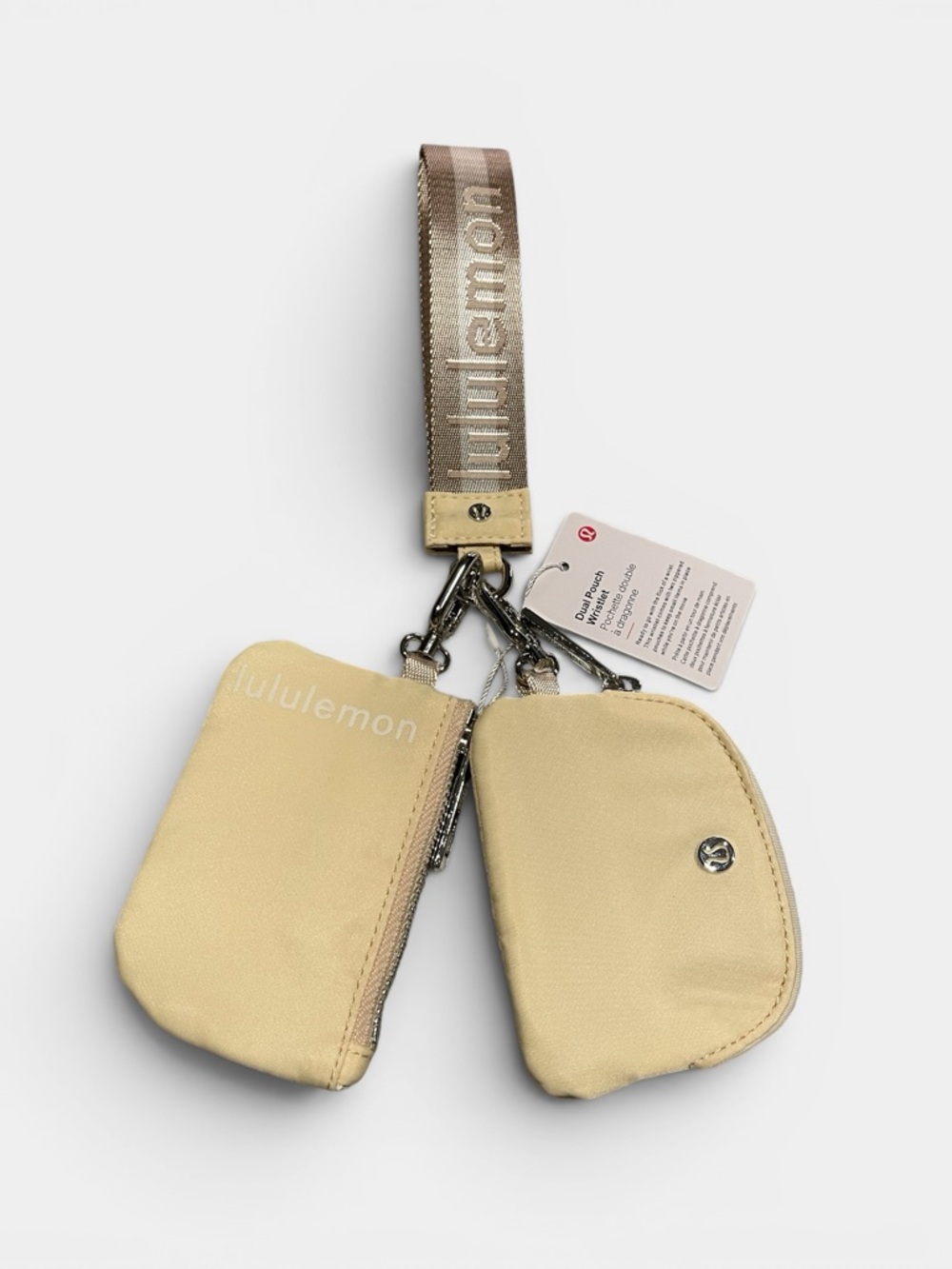 Lululemon Dual Pouch Wristlet in Yellow/Cream